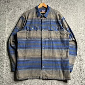 Patagonia Mens XL Fjord Flannel Shirt Midweight Long Sleeve Button Up Blue